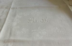 1 SERVIETTE ANCIENNE MONOGRAMMEE RS