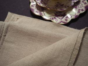 Toile de chanvre ancien 19 ème , coloris rose pâle un peu grisé