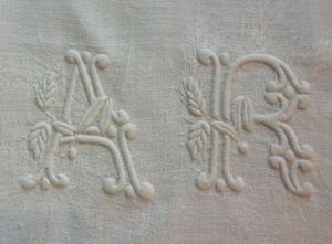  SUPERBE MONOGRAMME ANCIEN AR épis de blé