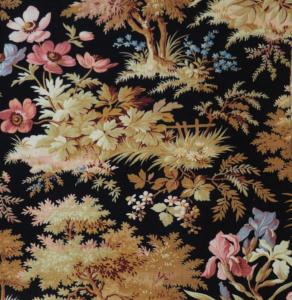   Beau tissu ancien fleurs et iris, 1900 , style Napoléon III