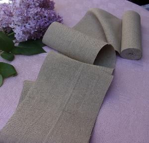  Bande lin ancien , lin foncé état neuf  pour broderie ou créations, 5 mètres  