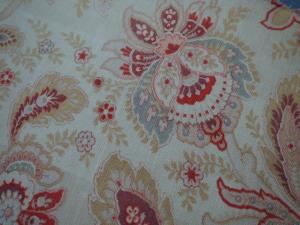 Tissu ancien 1900, jolies fleurs d'indienne