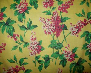 BEAU TISSU ANCIEN FLEURS SAUVAGES 