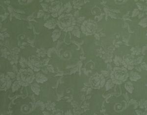 Tissu ancien , motifs de roses , coloris vert