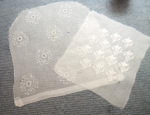 2 fonds de coiffe anciens , pour réutilisation, broderie main ancienne