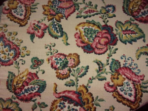 Tissu ancien jolies fleurs d'indienne