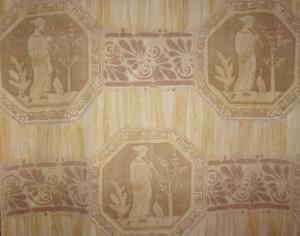 Tissu ancien, décor à" l'antique", tons fanés ,déco shabby