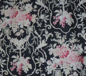 Tissu ancien , 19 ème , Napoléon III, fond noir