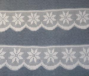 Bordures anciennes d'étagères réalisées à la main, petits rideaux, brise-bise, crochet