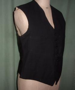 Gilet noir ancien, petit gilet homme