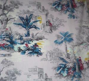 Charmant tissu ancien , scènes romantiques