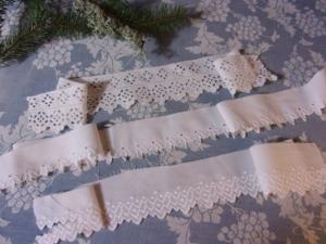  lot de broderies anglaises anciennes réalisées à la main