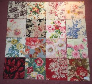 Lot de 16 coupons de tissus anciens pour patchwork