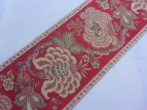 Beau bandeau de tissu ancien , grandes fleurs d'indienne