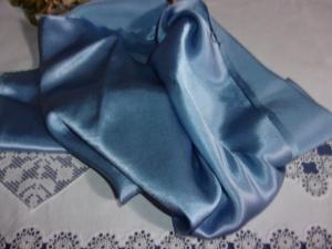 Fin satin ancien bleu ciel, tissu souple