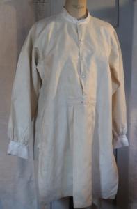 Chemise ancienne pour homme, en lin, 19ème, grande encolure