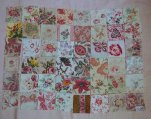 LOT DE 48 COUPONS DE TISSUS ANCIENS POUR PATCHWORK