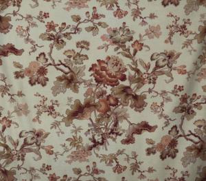  Tissu ancien 1900 , fleurs, tons doux