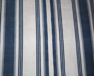 Toile à matelas ancienne , bleu / blanc, 19ème