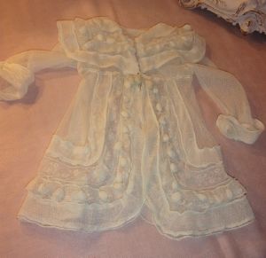  ETONNANT PETIT MANTEAU ANCIEN ENFANT / POUPEE/ TULLE / DENTELLE