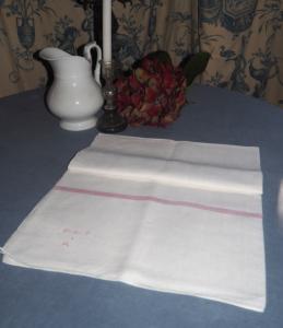 Très grand torchon ancien en lin , 19 ème , petite nappe